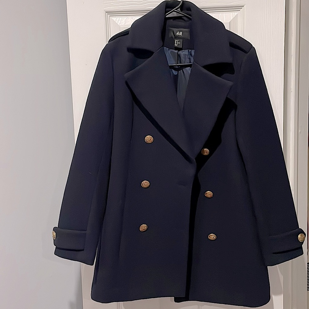 H&M Womens Double-Breasted Short Coat